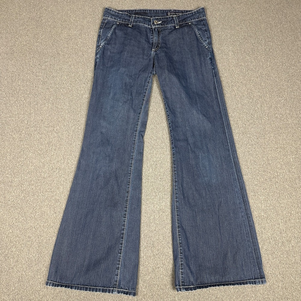 AG Adriano Goldschmied Womens 26R Trouser Flare Jeans Low Rise Wide Leg USA